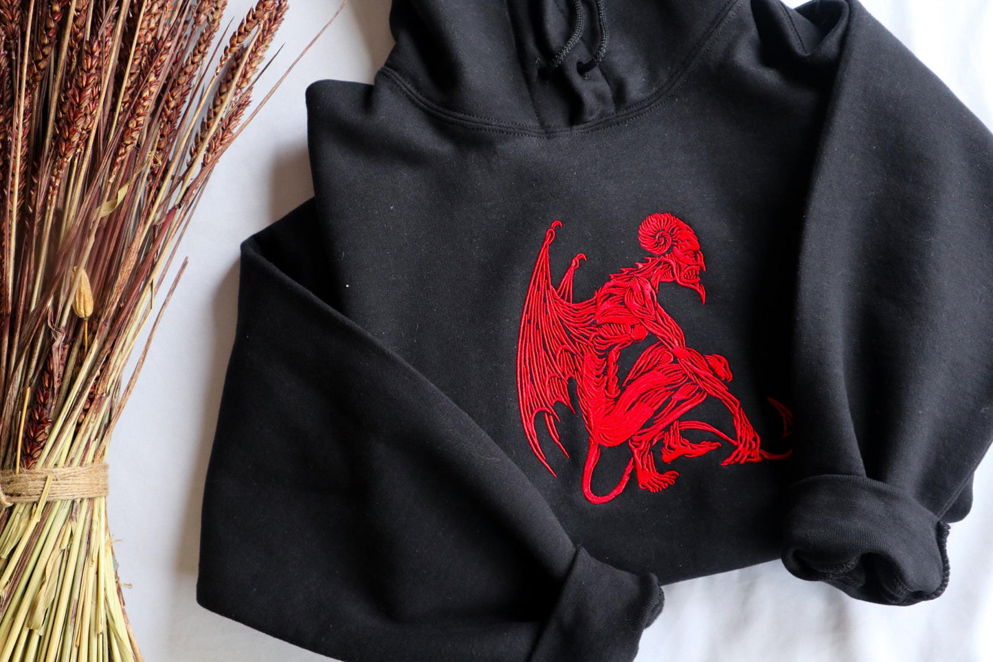 Demon Embroidered Hoodie