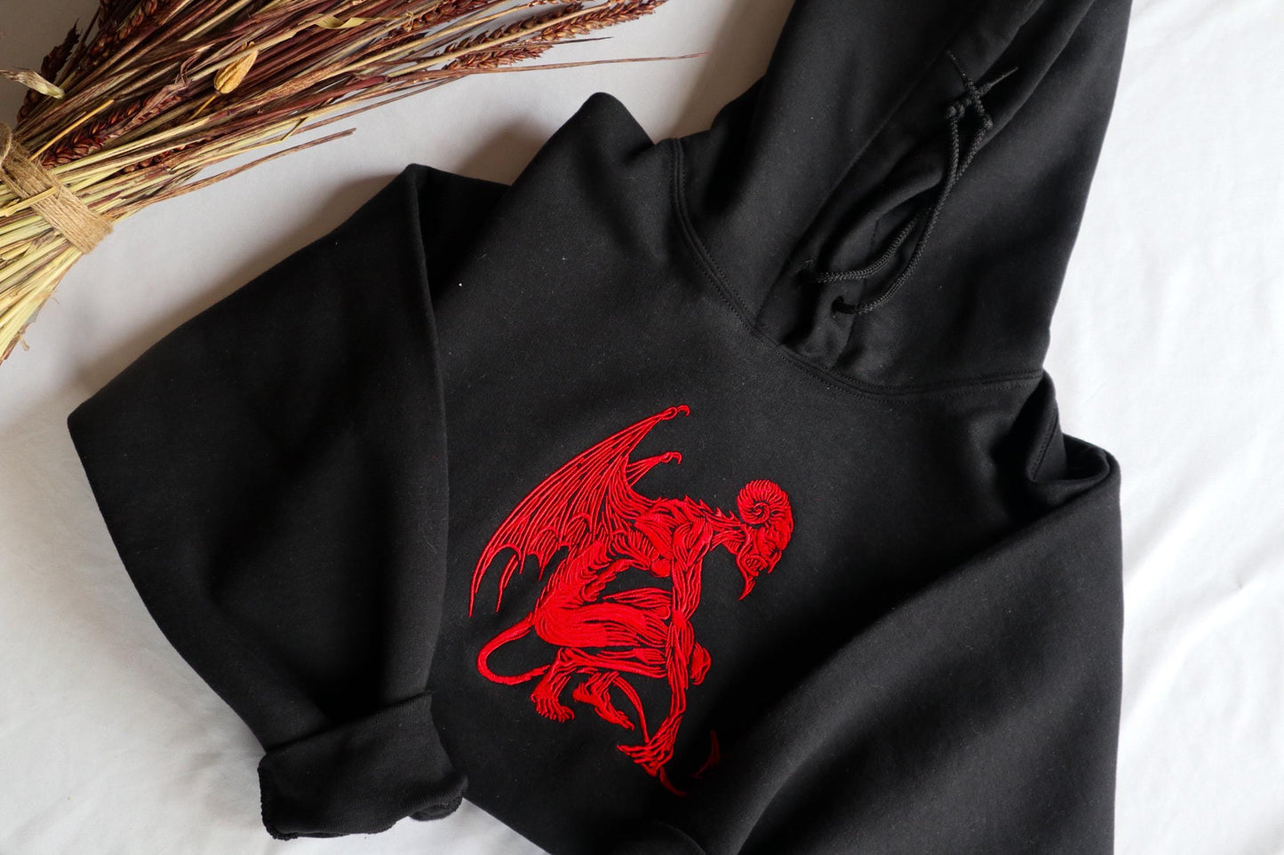 Demon Embroidered Hoodie