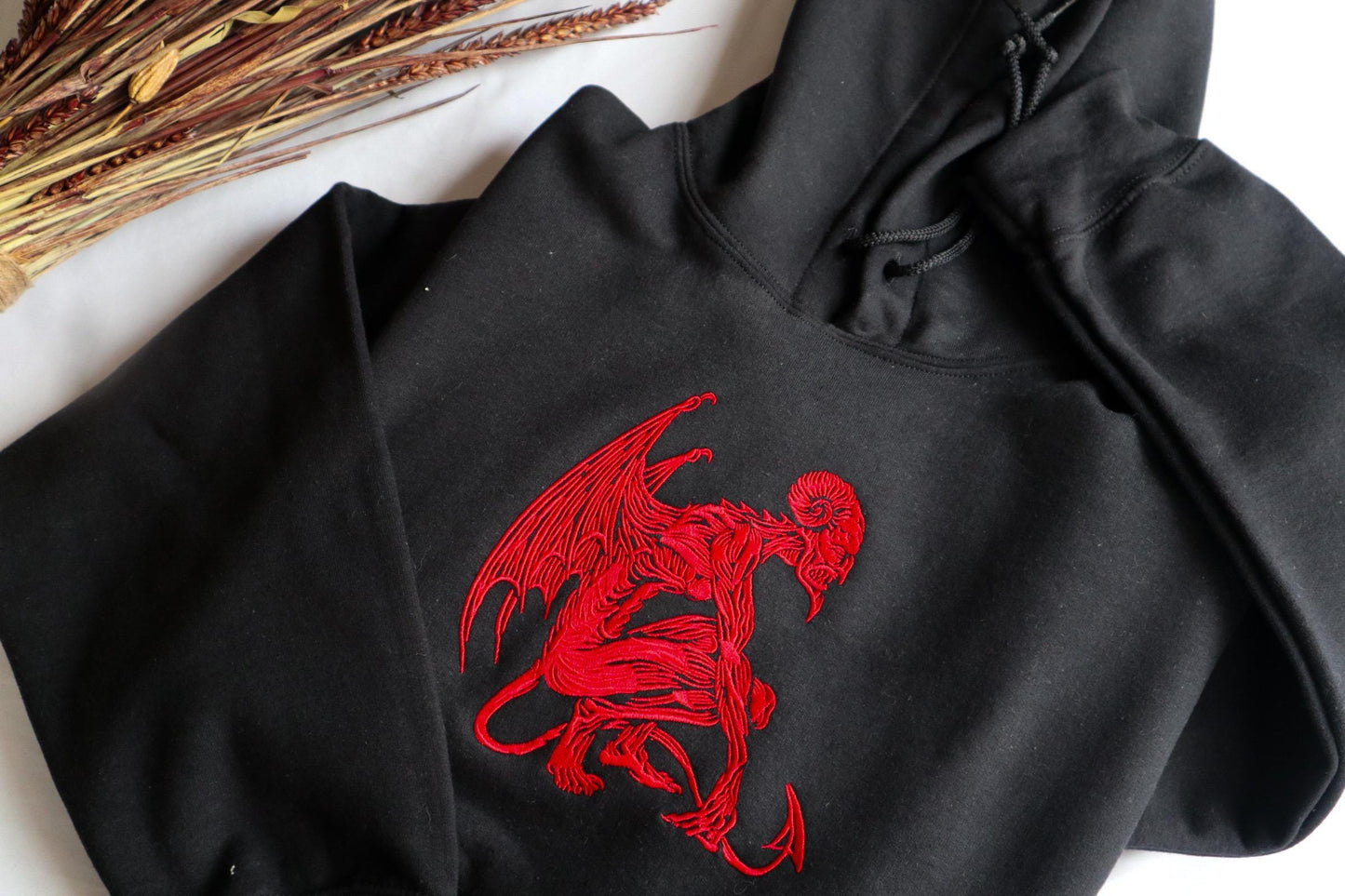 Demon Embroidered Hoodie
