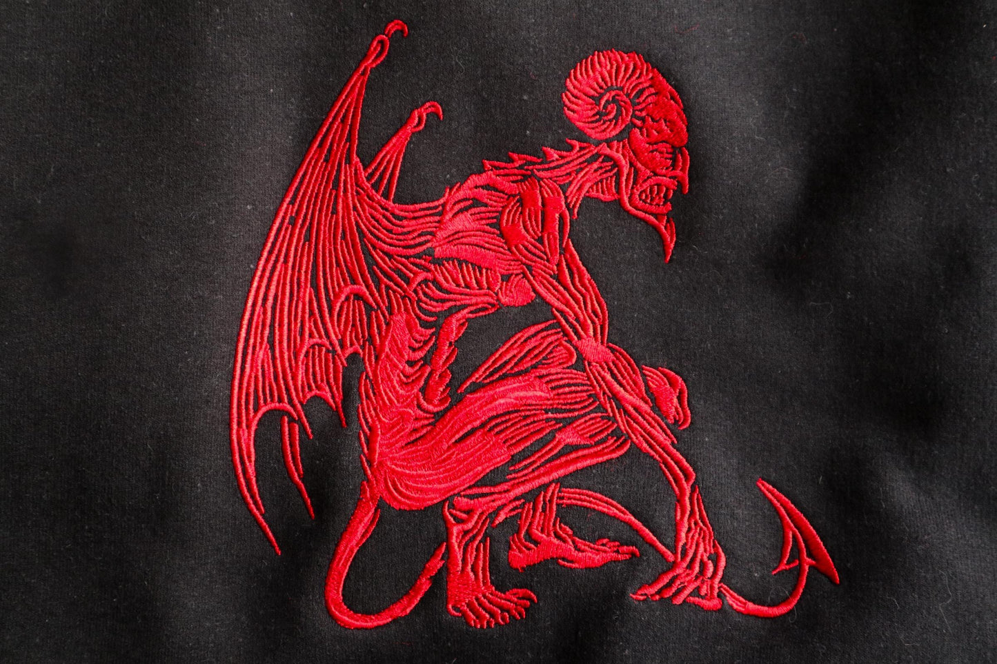 Demon Embroidered Hoodie