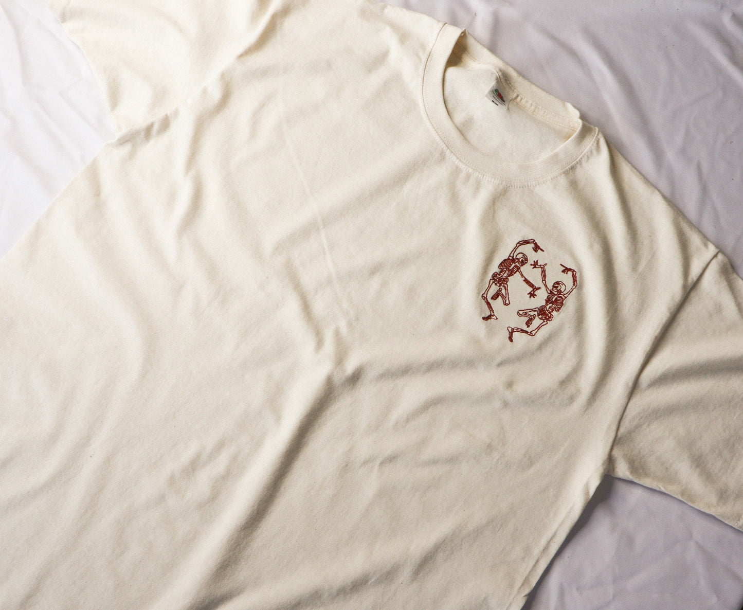 Dancing Skeleton Embroidered T-Shirt