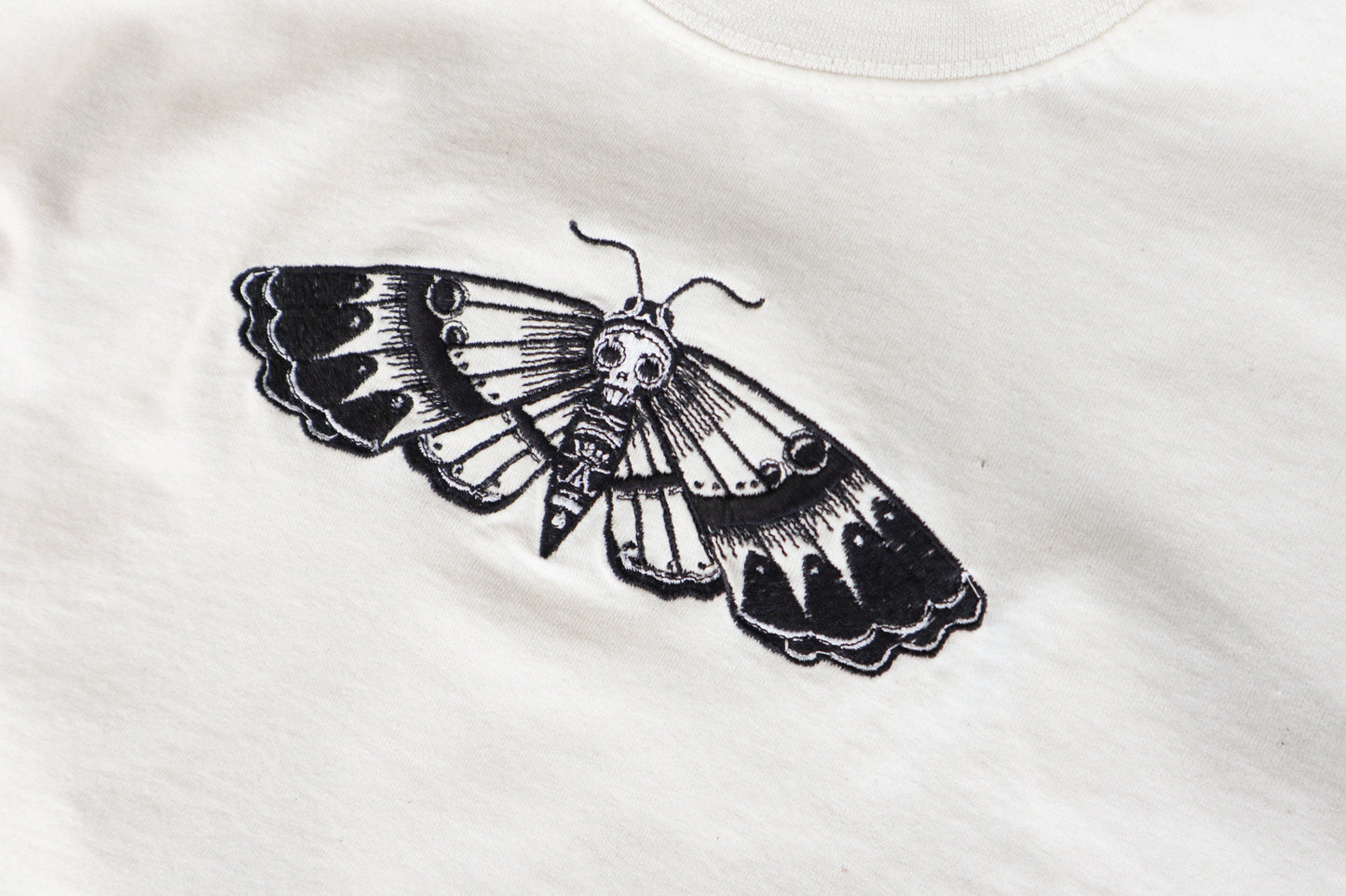 Death Moth Embroidered T-Shirt
