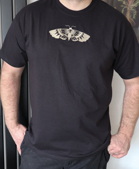 Death Moth Embroidered T-Shirt