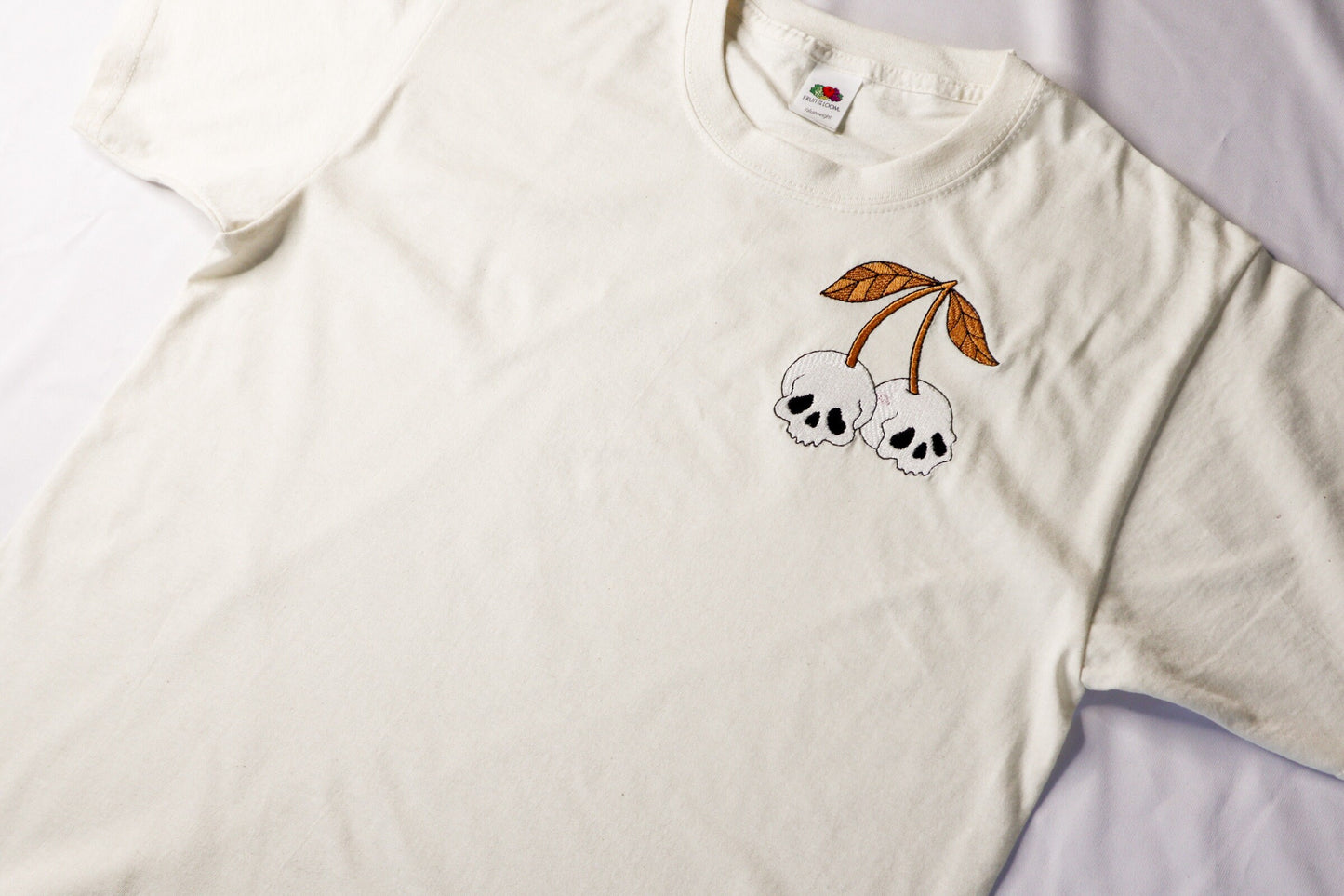 Skull Cherry Embroidered T-Shirt