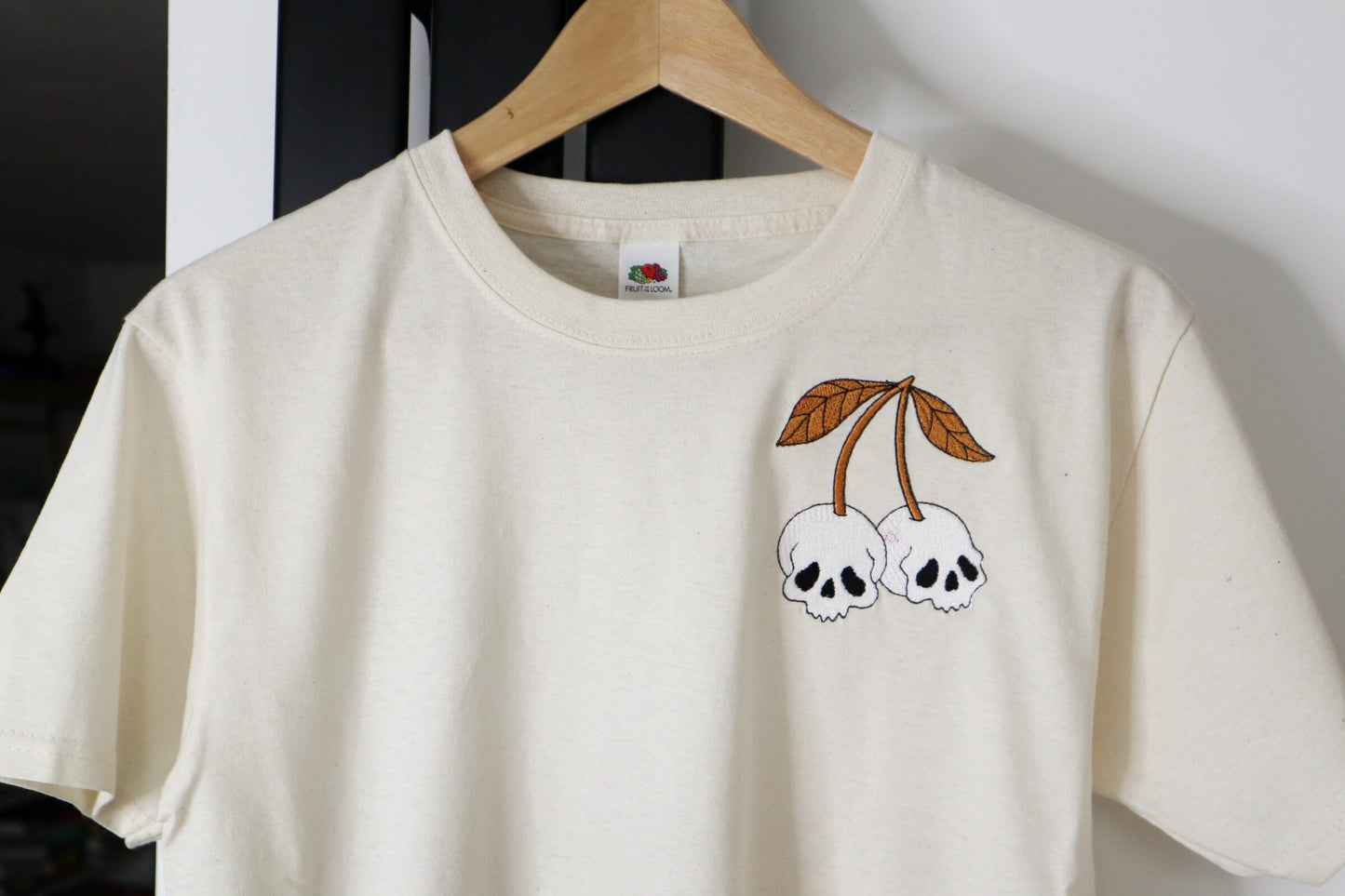 Skull Cherry Embroidered T-Shirt