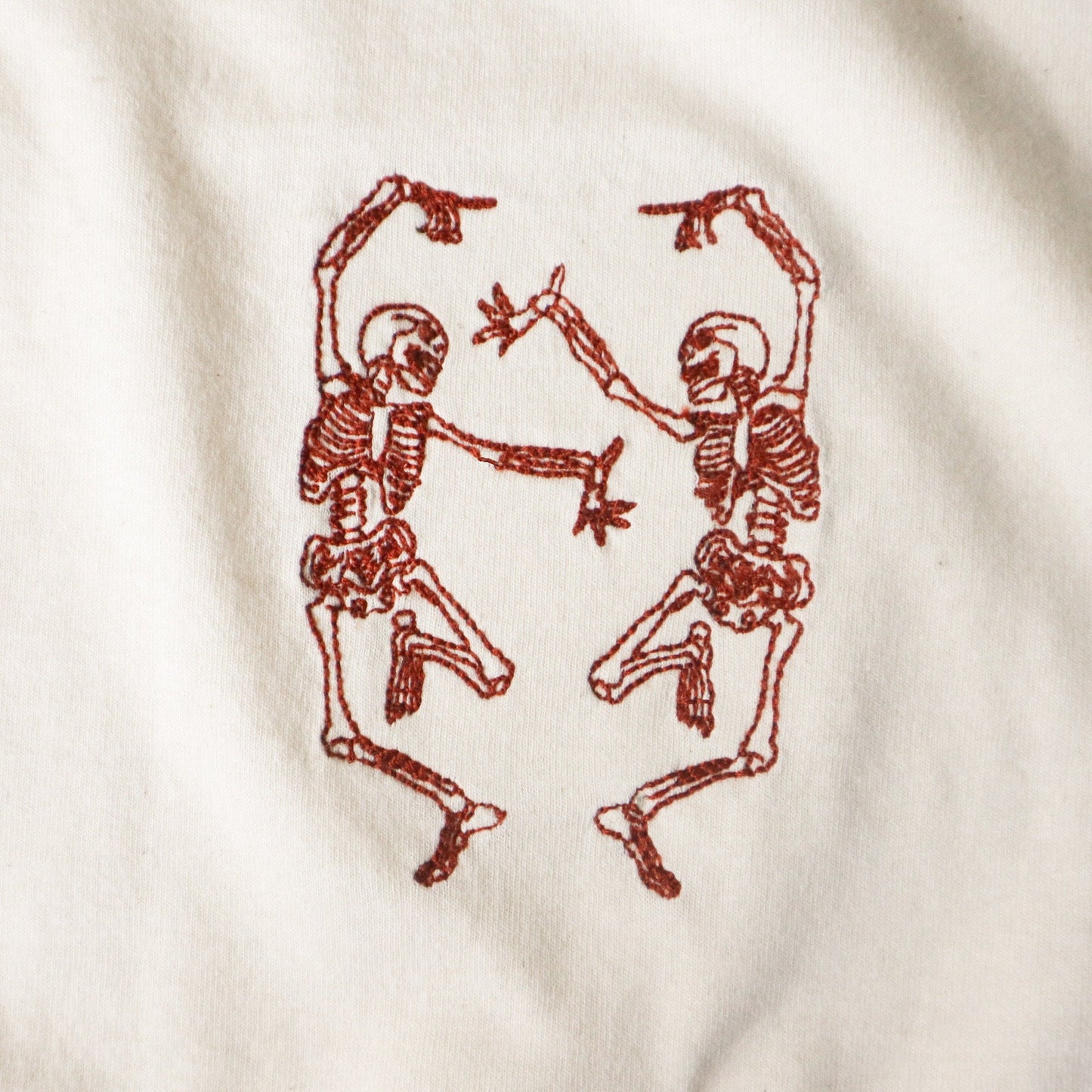 Dancing Skeleton Embroidered T-Shirt