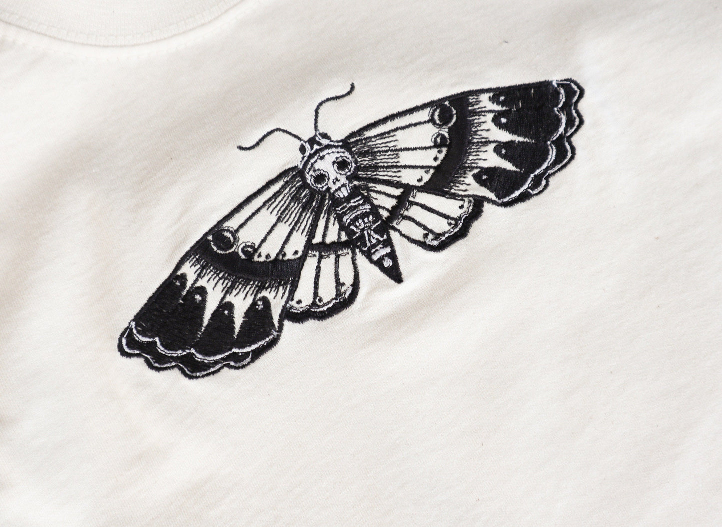 Death Moth Embroidered T-Shirt