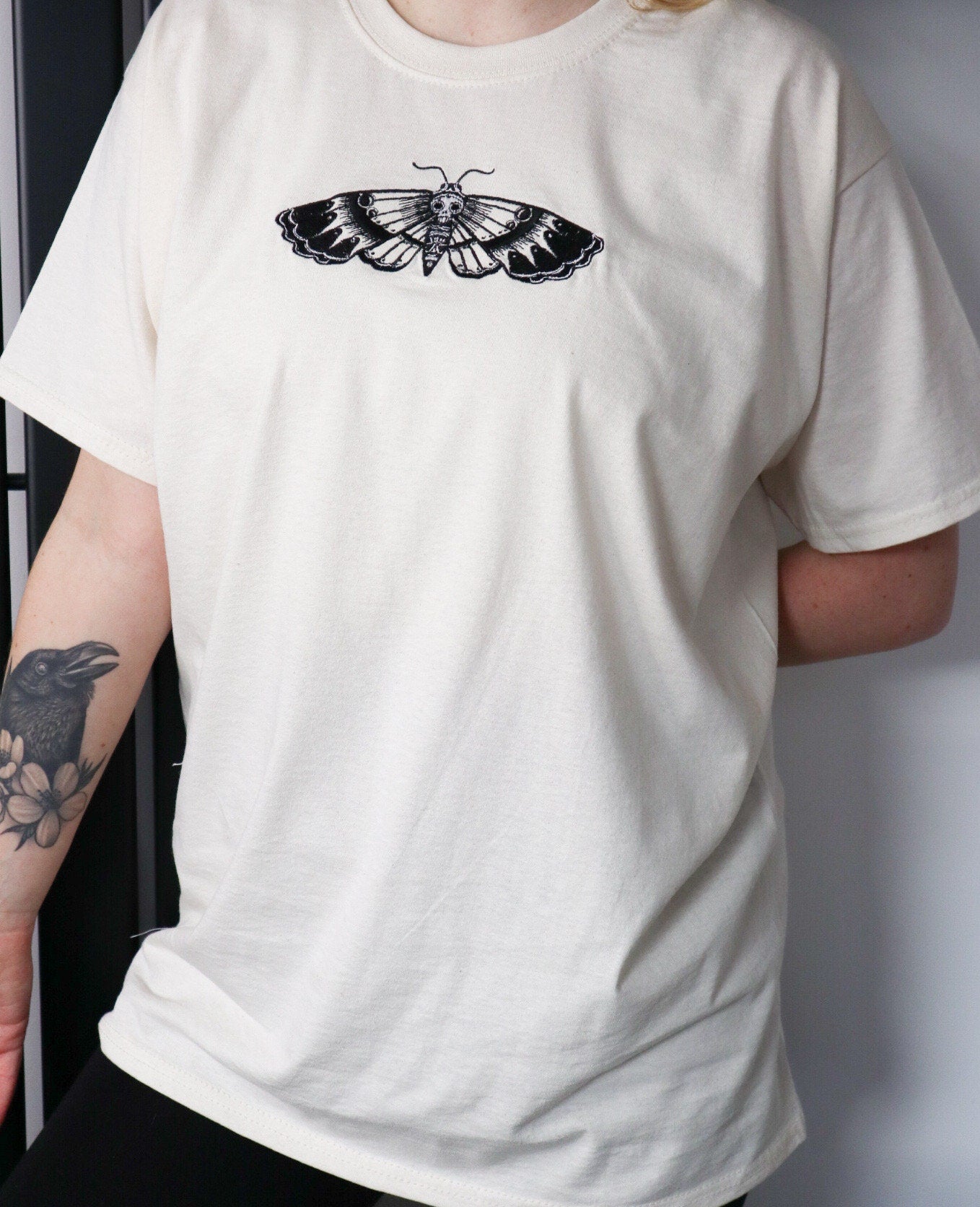 Death Moth Embroidered T-Shirt