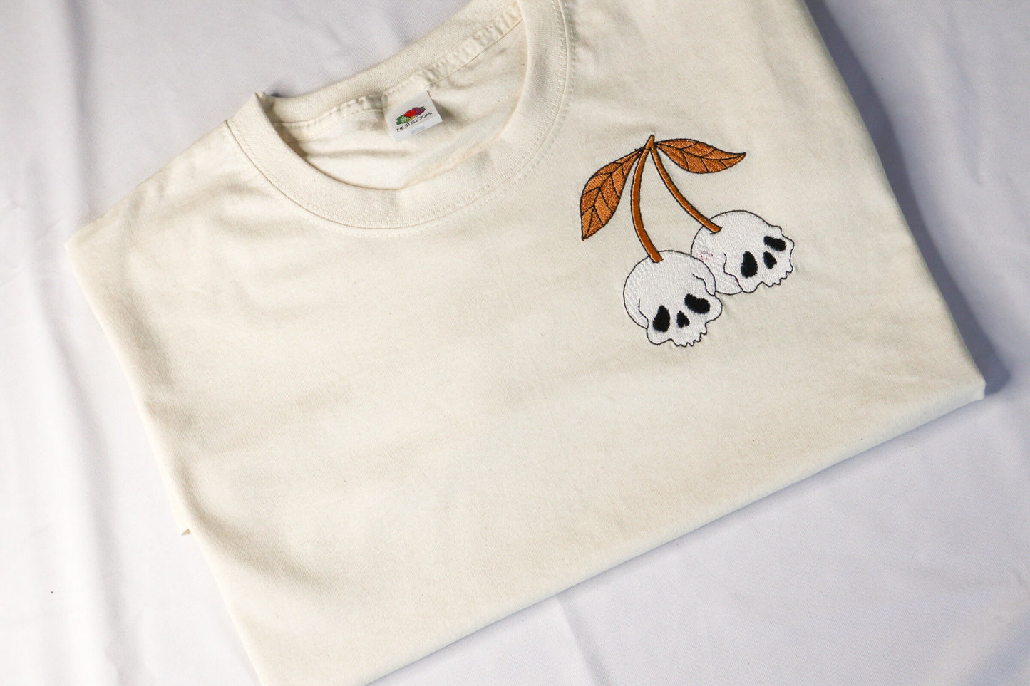 Skull Cherry Embroidered T-Shirt