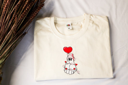 Valentine Ghost Embroidered T-Shirt