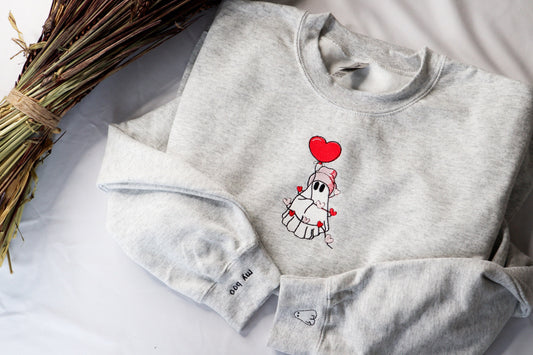 Valentine Ghost Embroidered Sweatshirt