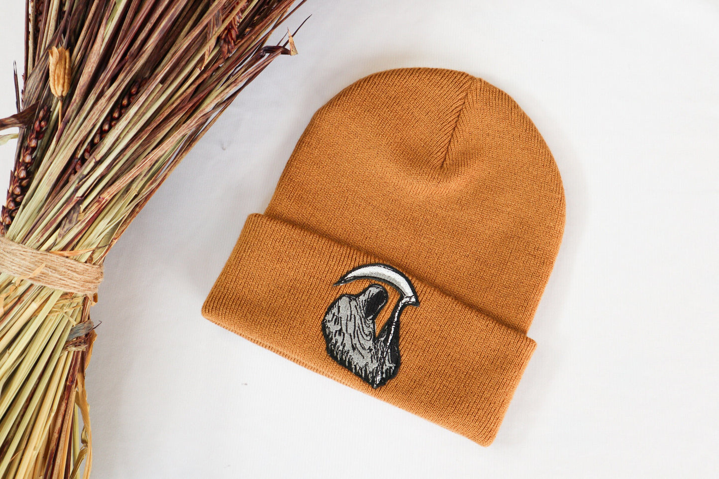 Grim Reaper Embroidered Beanie