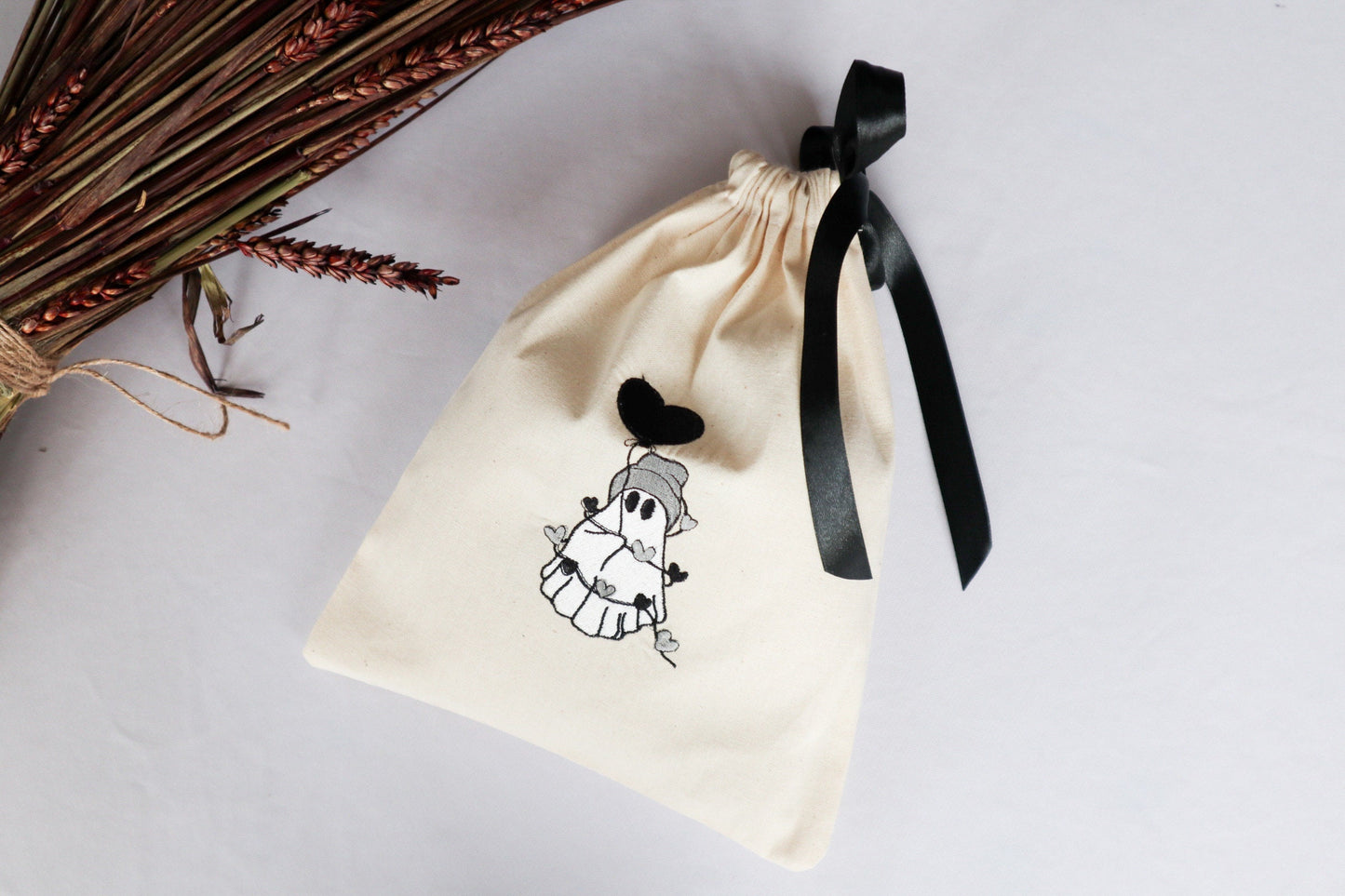 Ghost Embroidered Fabric Gift Bag