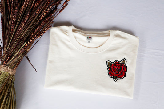 Tattoo Rose Embroidered T-Shirt