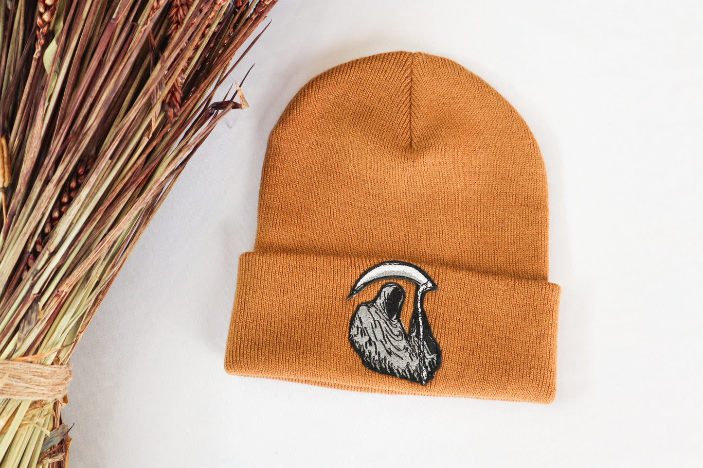 Grim Reaper Embroidered Beanie