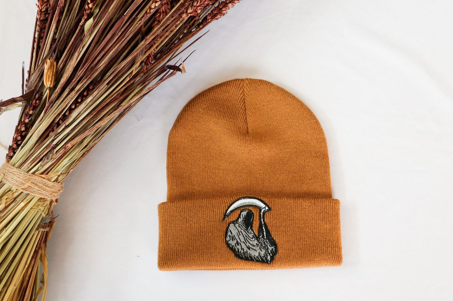 Grim Reaper Embroidered Beanie