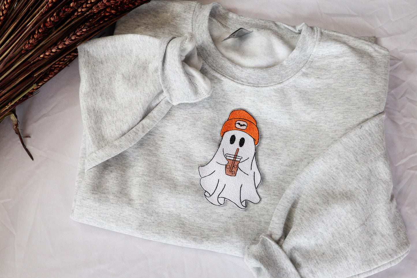 Cute Ghost Embroidered Sweatshirt