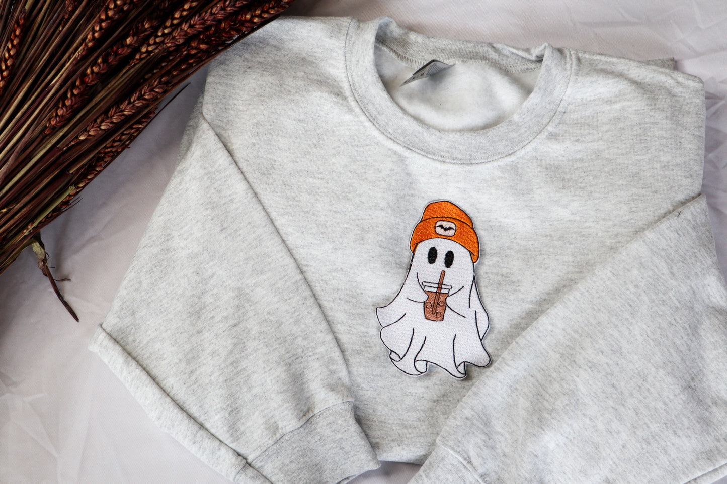 Cute Ghost Embroidered Sweatshirt