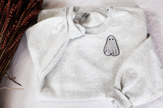 Gothic Ghost Embroidered Sweatshirt