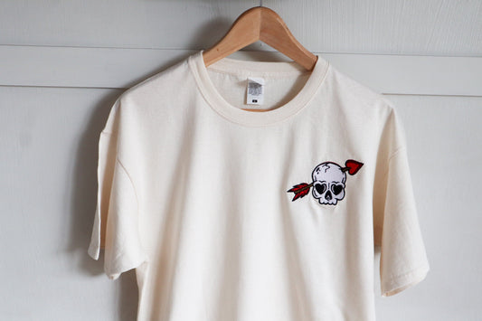 Skull Arrow Embroidered T-Shirt