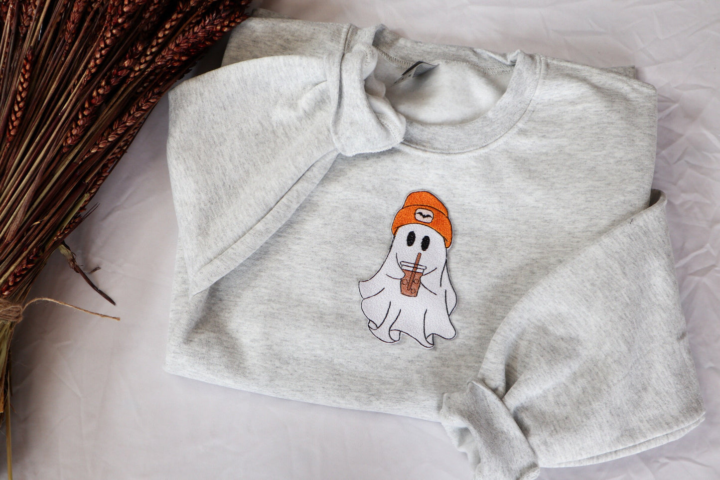 Cute Ghost Embroidered Sweatshirt