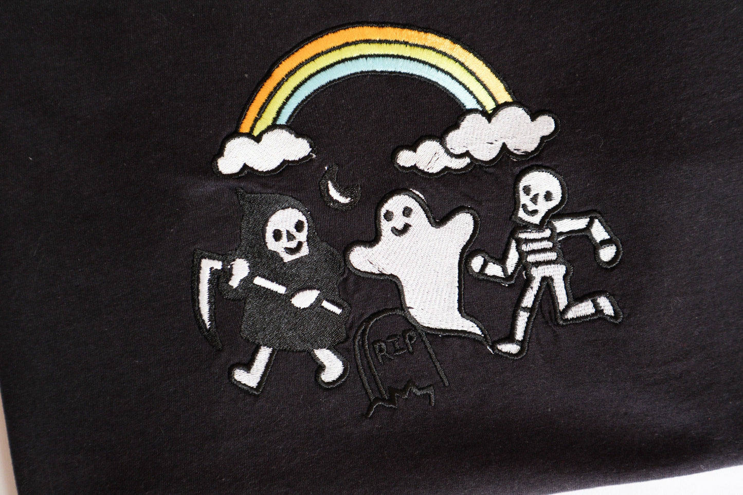 Gothic Graveyard Embroidered T-Shirt