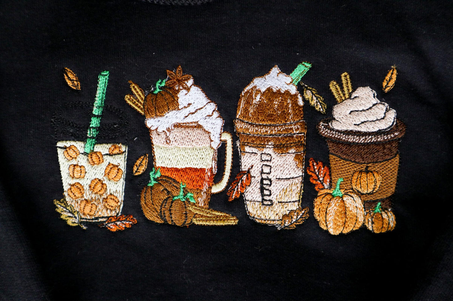 Autumn Coffee Lover Embroidered Hoodie