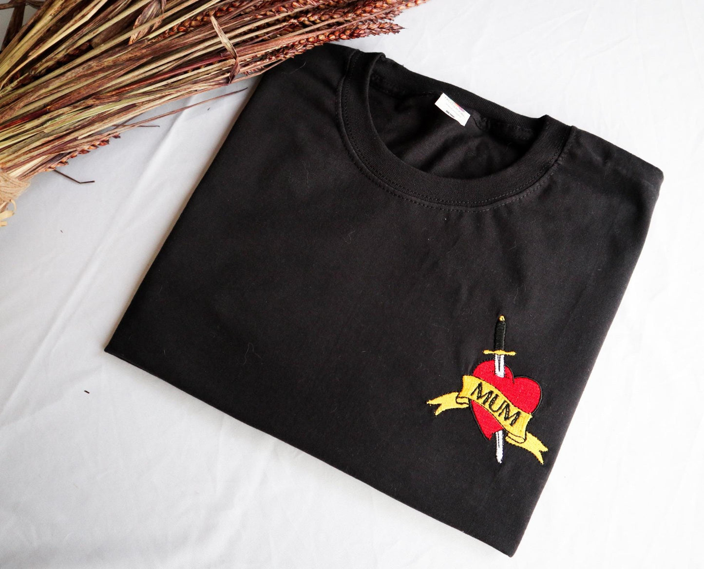 Mum Tattoo Embroidered T-Shirt