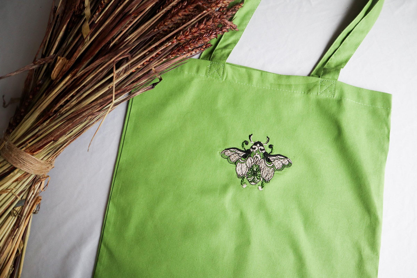 Beetle Embroidered Tote Bag